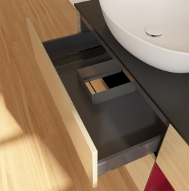 Тумба под раковину Villeroy & Boch Finion 120х50,1 см с подсветкой МДФ шпон дуба/стекло черное матовое GA52HBPC