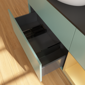 Тумба под раковину Villeroy & Boch Finion 120х50,1 см с подсветкой МДФ оливковый матовый лак/стекло черное матовое GA52HFGM