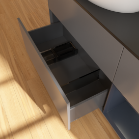 Тумба под раковину Villeroy & Boch Finion 120х50,1 см с подсветкой МДФ антрацит матовый лак/стекло черное матовое GA52HGGK