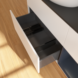 Тумба под раковину Villeroy & Boch Finion 120х50,1 см с подсветкой МДФ белый матовый лак/стекло черное матовое GA52HGMT