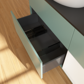 Тумба под раковину Villeroy & Boch Finion 120х50,1 см с подсветкой МДФ оливковый матовый лак/стекло черное матовое GA52MTGM