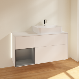 Тумба под раковину Villeroy & Boch Finion 120х50,1 см с подсветкой МДФ белый матовый лак/стекло белое матовое G141GKMT