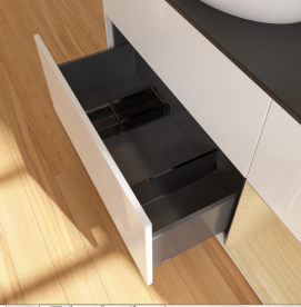 Тумба под раковину Villeroy & Boch Finion 120х50,1 см с подсветкой МДФ глянцевый белый лак/стекло черное матовое GA52PCGF