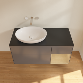 Тумба под раковину Villeroy & Boch Finion 120х50,1 см с подсветкой МДФ антрацит матовый лак/стекло черное матовое GA52PCGK