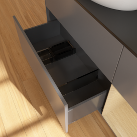 Тумба под раковину Villeroy & Boch Finion 120х50,1 см с подсветкой МДФ антрацит матовый лак/стекло черное матовое GA52PCGK