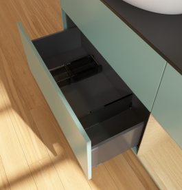 Тумба под раковину Villeroy & Boch Finion 120х50,1 см с подсветкой МДФ оливковый матовый лак/стекло черное матовое GA52PCGM