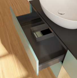 Тумба под раковину Villeroy & Boch Finion 120х50,1 см с подсветкой МДФ оливковый матовый лак/стекло черное матовое GA52PCGM