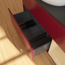 Тумба под раковину Villeroy & Boch Finion 120х50,1 см с подсветкой МДФ пион матовый лак/стекло черное матовое GA52PCHB