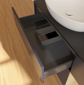 Тумба под раковину Villeroy & Boch Finion 120х50,1 см с подсветкой МДФ темно-синий матовый лак/стекло черное матовое GA52PCHG