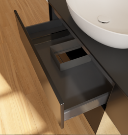 Тумба под раковину Villeroy & Boch Finion 120х50,1 см с подсветкой МДФ черный матовый лак/стекло черное матовое GA52PCPD