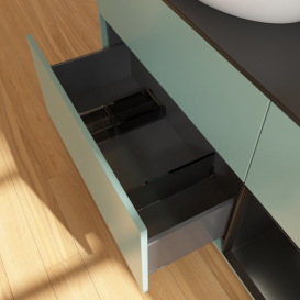 Тумба под раковину Villeroy & Boch Finion 120х50,1 см с подсветкой МДФ оливковый матовый лак/стекло черное матовое GA52PDGM