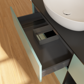 Тумба под раковину Villeroy & Boch Finion 120х50,1 см с подсветкой МДФ оливковый матовый лак/стекло черное матовое GA52PDGM