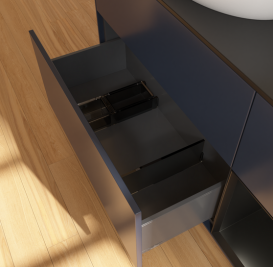 Тумба под раковину Villeroy & Boch Finion 120х50,1 см с подсветкой МДФ темно-синий матовый лак/стекло черное матовое GA52PDHG