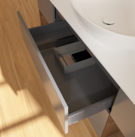 Тумба под раковину Villeroy & Boch Finion 160х50,1 см с подсветкой МДФ антрацит матовый лак/стекло белое матовое GD01GNGK