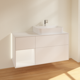 Тумба под раковину Villeroy & Boch Finion 120х50,1 см с подсветкой МДФ белый матовый лак/стекло белое матовое G141MTMT