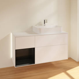 Тумба под раковину Villeroy & Boch Finion 120х50,1 см с подсветкой МДФ белый матовый лак/стекло белое матовое G141PDMT