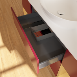 Тумба під раковину Villeroy & Boch Finion 160х50,1 см з підсвічуванням МДФ півонія матовий лак/скло біле матове GD01HFHB