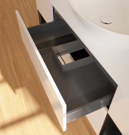 Тумба под раковину Villeroy & Boch Finion 160х50,1 см с подсветкой МДФ глянцевый белый лак/стекло белое матовое GD01PDGF