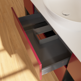 Тумба под раковину Villeroy & Boch Finion 160х50,1 см с подсветкой МДФ пион матовый лак/стекло белое матовое GD01PDHB