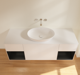 Тумба под раковину Villeroy & Boch Finion 160х50,1 см с подсветкой МДФ белый матовый лак/стекло белое матовое GD01PDMT