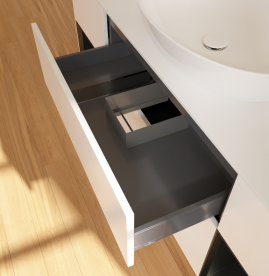 Тумба под раковину Villeroy & Boch Finion 160х50,1 см с подсветкой МДФ белый матовый лак/стекло белое матовое GD01PDMT