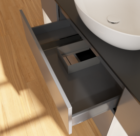 Тумба под раковину Villeroy & Boch Finion 160х50,1 см с подсветкой МДФ антрацит матовый лак/стекло черное матовое GD02GFGK