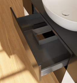 Тумба под раковину Villeroy & Boch Finion 160х50,1 см с подсветкой МДФ черный матовый лак/стекло черное матовое GD02GFPD