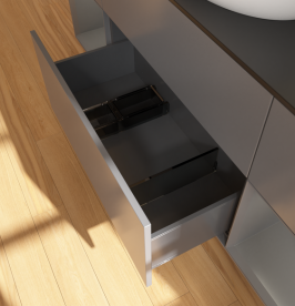 Тумба под раковину Villeroy & Boch Finion 160х50,1 см с подсветкой МДФ антрацит матовый лак/стекло черное матовое GD02GKGK