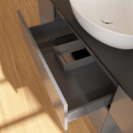 Тумба под раковину Villeroy & Boch Finion 160х50,1 см с подсветкой МДФ антрацит матовый лак/стекло черное матовое GD02GKGK