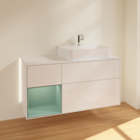 Тумба под раковину Villeroy & Boch Finion 120х50,1 см с подсветкой МДФ глянцевый белый лак/стекло белое матовое G141GMGF