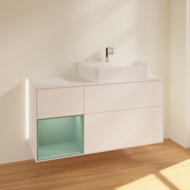 Тумба под раковину Villeroy & Boch Finion 120х50,1 см с подсветкой МДФ белый матовый лак/стекло белое матовое G141GMMT