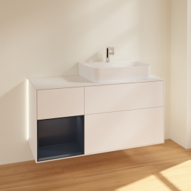 Тумба под раковину Villeroy & Boch Finion 120х50,1 см с подсветкой МДФ белый матовый лак/стекло белое матовое G141HGMT