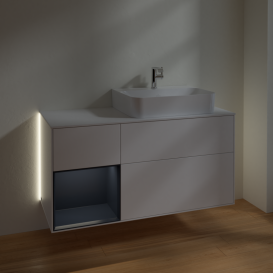 Тумба под раковину Villeroy & Boch Finion 120х50,1 см с подсветкой МДФ белый матовый лак/стекло белое матовое G141HGMT