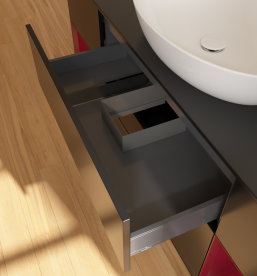 Тумба под раковину Villeroy & Boch Finion 160х50,1 см с подсветкой МДФ черный матовый лак/стекло черное матовое GD02HBPD