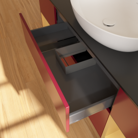 Тумба под раковину Villeroy & Boch Finion 160х50,1 см с подсветкой МДФ пион матовый лак/стекло черное матовое GD02HFHB