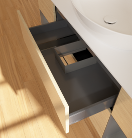 Тумба под раковину Villeroy & Boch Finion 160х50,1 см с подсветкой МДФ шпон дуба/стекло белое матовое GD01GKPC