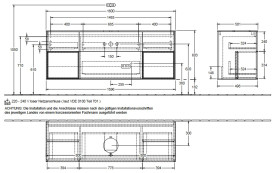 Тумба под раковину Villeroy & Boch Finion 160х50,1 см с подсветкой МДФ шпон дуба/стекло белое матовое GD01GKPC