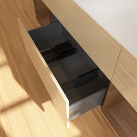 Тумба под раковину Villeroy & Boch Finion 160х50,1 см с подсветкой МДФ шпон дуба/стекло белое матовое GD01GNPC