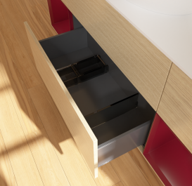 Тумба под раковину Villeroy & Boch Finion 160х50,1 см с подсветкой МДФ шпон дуба/стекло белое матовое GD01HBPC