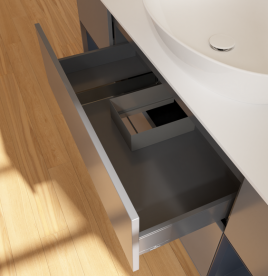 Тумба под раковину Villeroy & Boch Finion 160х50,1 см с подсветкой МДФ антрацит матовый лак/стекло белое матовое GD01HGGK