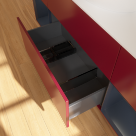 Тумба под раковину Villeroy & Boch Finion 160х50,1 см с подсветкой МДФ пион матовый лак/стекло белое матовое GD01HGHB