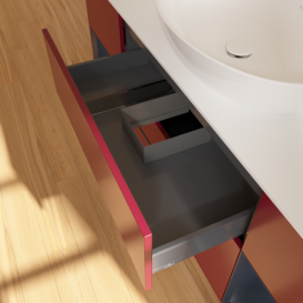 Тумба под раковину Villeroy & Boch Finion 160х50,1 см с подсветкой МДФ пион матовый лак/стекло белое матовое GD01HGHB