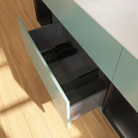 Тумба под раковину Villeroy & Boch Finion 160х50,1 см с подсветкой МДФ оливковый матовый лак/стекло белое матовое GD01PDGM