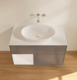 Тумба под раковину Villeroy & Boch Finion 100х50,1 см с подсветкой МДФ антрацит матовый лак/стекло белое матовое GA11GFGK