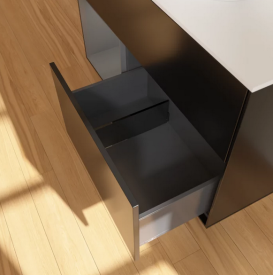 Тумба под раковину Villeroy & Boch Finion 100х50,1 см с подсветкой МДФ черный матовый лак/стекло белое матовое GA11GKPD