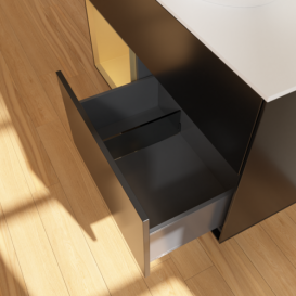 Тумба під раковину Villeroy & Boch Finion 100х50,1 см із підсвічуванням МДФ чорний матовий лак/скло біле матове GA11HFPD