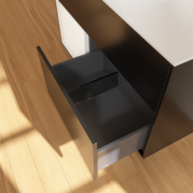 Тумба под раковину Villeroy & Boch Finion 100х50,1 см с подсветкой МДФ черный матовый лак/стекло белое матовое GA11MTPD