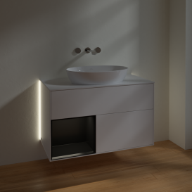 Тумба под раковину Villeroy & Boch Finion 100х50,1 см с подсветкой МДФ белый матовый лак/стекло белое матовое GA11PDMT