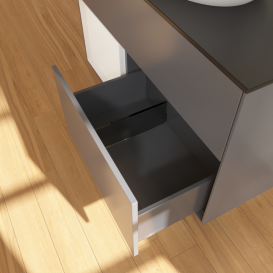 Тумба под раковину Villeroy & Boch Finion 100х50,1 см с подсветкой МДФ антрацит матовый лак/стекло черное матовое GA12GFGK