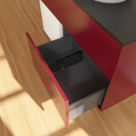 Тумба под раковину Villeroy & Boch Finion 100х50,1 см с подсветкой МДФ пион матовый лак/стекло черное матовое GA12GFHB